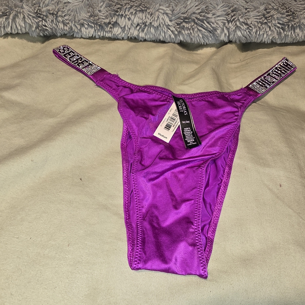 Purple Brazilan Panties with Logo Straps